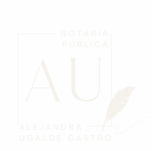 Logo Notaría Ugalde — monograma AU con pluma